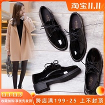 Black small leather shoes womens 2021 new spring and autumn Korean version of Joker Japanese jk retro English womens shoes flat single shoes