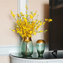 Mo song Gold Edge Glass Vase ornaments modern simple living room table simulation flower arrangement Net red light luxury decorations