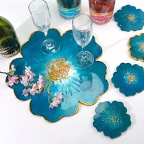 Drip coaster dried flower mold handmade crystal diy material resin table silicone summer birthday gift