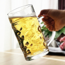 Glass Heat-resistant teacup Large capacity beer cup with handle Lidless Juice breakfast Milk cup Home office bar