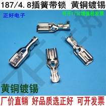 187 Mother terminal 4 8 with lock insert spring DJ622-J4 8B with hook with prass brass tinned wire terminal 5k bag