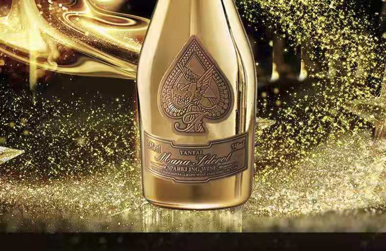 黑桃a起泡酒酒吧夜场土豪金香槟低度数甜酒750ml*2高档礼盒装包邮