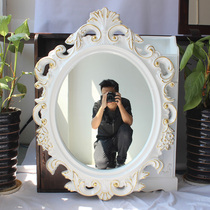 Home improvement bathroom supplies European retro carved bathroom mirror Bathroom mirror Table plate mirror Beauty salon mirror