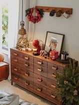 North American Black Walnut Locker Bedroom Japanese minimal locker to house retro cherry wood TV cabinet