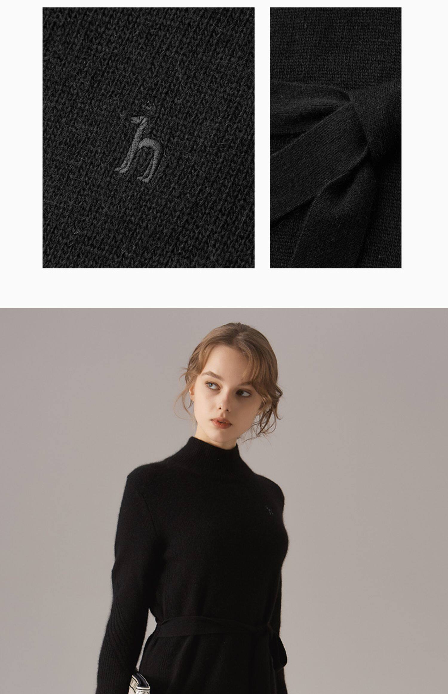 hazzys哈吉斯中长款长袖连衣裙韩版休闲春秋季气质潮流裙子女装