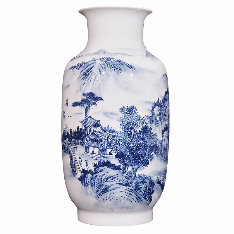 Jingdezhen ceramic hand - made porcelain spring Jiang Liushui vases, flower arrangement sitting room adornment handicraft furnishing articles of Chinese style household