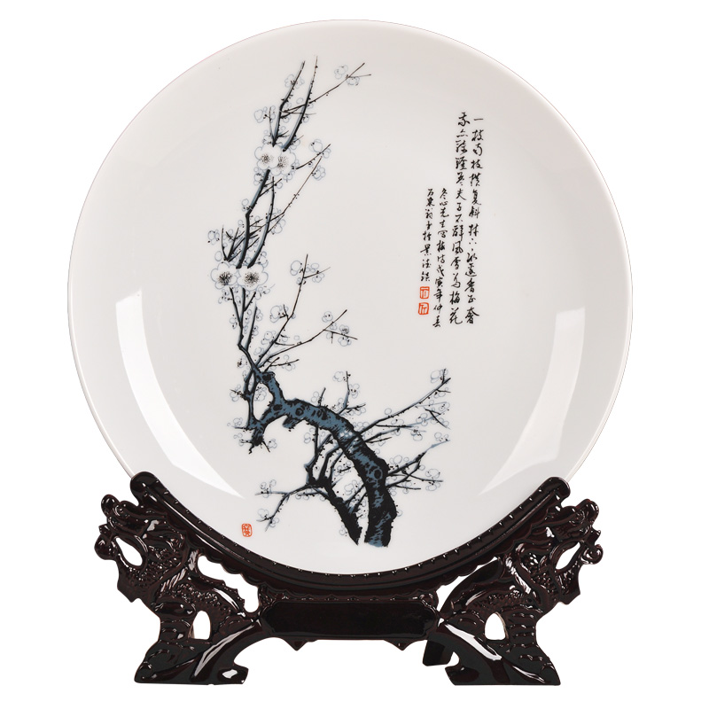 Jingdezhen ceramics by patterns decorative hanging dish by dish sitting room of the new Chinese style household adornment handicraft furnishing articles