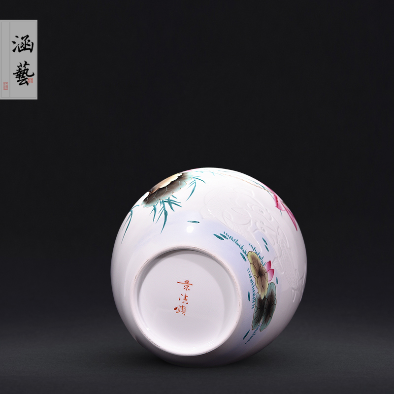 Jingdezhen ceramic knife clay hand - made vases, flower arranging Chinese style household living room TV cabinet decoration handicraft furnishing articles