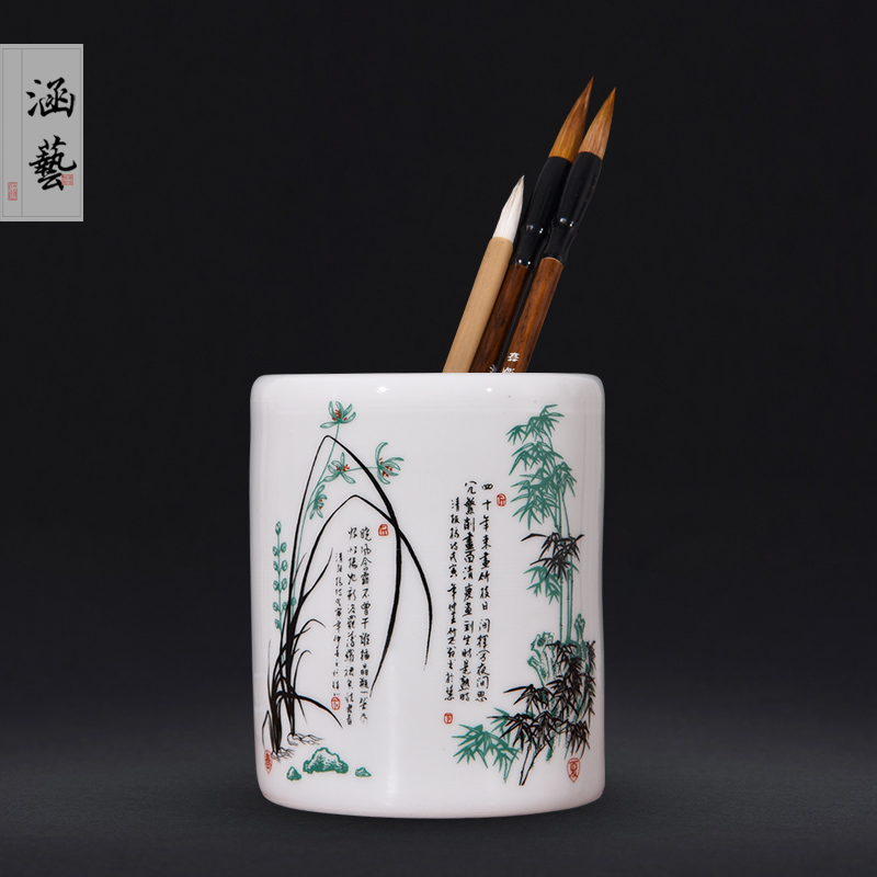 Jingdezhen ceramics powder wariety pen container by patterns of office furnishing articles decoration supplies many marketers optional hair brush pot