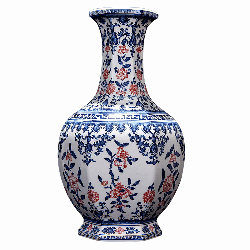 Jingdezhen ceramic hand - made youligong of blue and white porcelain vase furnishing articles flower arranging new Chinese style living room decoration craft gift