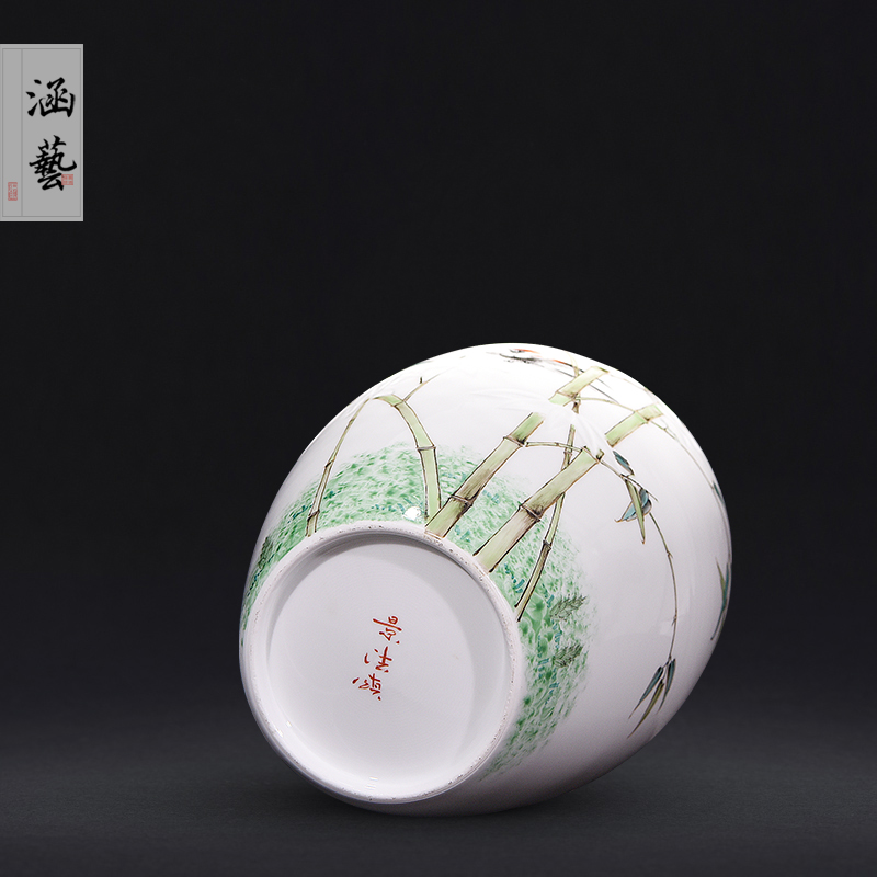 Jingdezhen ceramic knife clay hand - made vases, flower arranging Chinese style household living room TV cabinet decoration handicraft furnishing articles