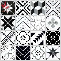 Nordic tile black and white small flower brick flower-piece toilet floor tile kitchen anti-slip floor brick background wall brick balcony brick