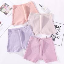 Lady four-corner underpants pure cotton antibacterial medium-high waist without grinding feet safe outside wearing big code chubby girl loose flat corner pants