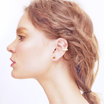 SCREW wanton Zhao Liying star with the same love-shaped stud ear bone clip no ear holes can be worn combination set