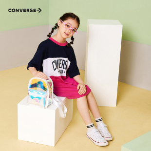 CONVERSE匡威儿童童装连衣裙2022夏季新款女童短袖夏装裙子半身裙