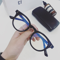 Korean pop brand retro small frame flat mirror ins net red star with the same black frame glasses literary port wind Harajuku wind
