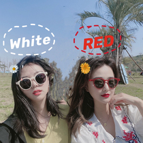 New sunglasses female milky white frame retro small frame net red Zhang Dayi with the same round round face polarized sunglasses