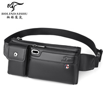 Berlin Kangaroo Genuine Leather Pocket Mens Casual Mens Bag Skew Satchel Bull Leather Mens Chest Bag Fashion Sports Chest Front Backpack