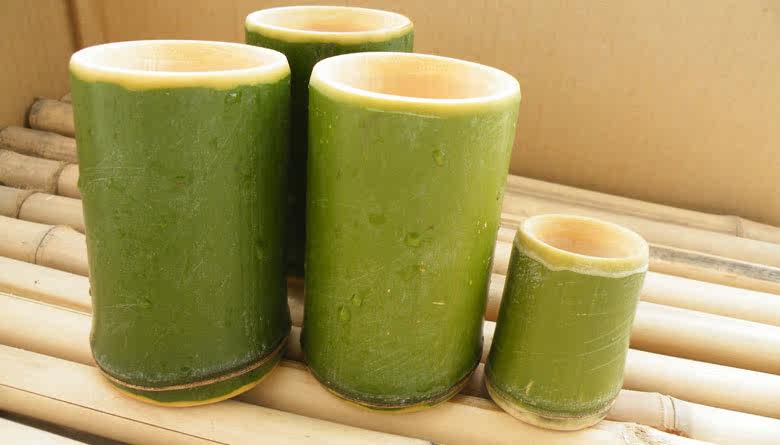 竹杯子 天然竹制茶杯水杯 无漆新鲜竹制品 竹酒杯啤酒杯 可定制