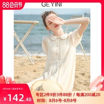 Ge Yini 2021 new summer womens sweet French retro super fairy skirt fairy skirt chiffon short-sleeved dress