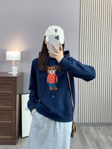 Europe Station Small Bear Necropolis Womens Cap 2022 Autumn Winter New Loose Korean Version Small Subset Head Long Sleeve Big Code