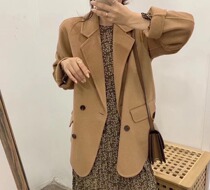 Moose double-row buckle double face cashmere big coat woman little guy 2022 Fall winter new short suit Mao jacket