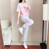 European Station Big Code Sports Suit Womens Summer 2022 New Loose Korean Version Fashion Casual Two Sets of Less Age