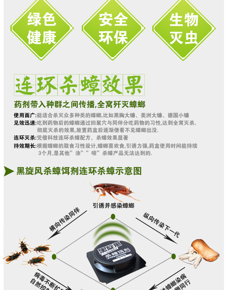 黑旋风蟑螂药蟑螂屋3盒装蟑螂胶饵蟑螂贴杀虫剂_7折现价126元