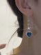 여성, 고귀하고 우아하고 고급스러운 다이아몬드 세트 사파이어 긴 술 귀걸이를위한 하트가 보이는 파란 귀걸이 여성, 고귀하고 우아하고 고급스러운 다이아몬드 세트 사파이어 긴 술 귀걸이를위한 하트가 보이는 파란 귀걸이