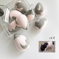 Piggy egg ultra soft custom marble section water drop Beauty and egg sponge dry and wet dual purpose makeup tools