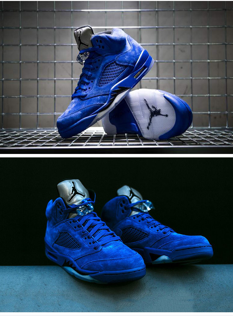 air jordan 5 aj5白水泥大红公牛迷彩蓝麂皮男女篮球鞋136027-104