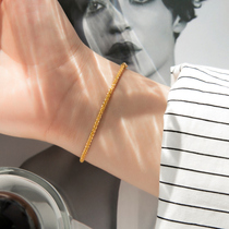 High level sensual chain ins small crowddesign 18k gold light and luxurious titanium steel delicate minima gold hand decorated bestie not fading