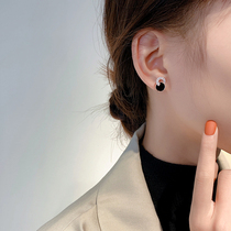 Black Earrings 2021 New Tide Pure Silver Delicate Temperament Circle Earrings Superior Silver Needle Earrings Accessories 2022