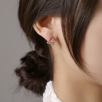 Triangle Earrings Female Earrings 2022 New Wave Small Crowdage Korean Temperament Pure Silver Needle Ear Accessories 2021
