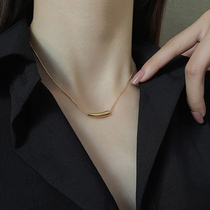 Small chili necklace light and small crowdsourced titanium steel Advanced feel neck chain lock bone chain 2021 The new woman does not drop color 2022