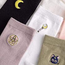 Mid-length socks Womens Mid-range socks autumn and winter cute tidal Net red wild spring autumn beautiful girl embroidery