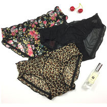 Sexy low-waist transparent lace mesh hip-raising womenS panties BAO WEN CAMOUFLAGE plaid womenS BRIEFS cotton CROTCH