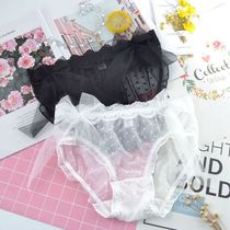 Plus size 80-200 kg princess style mesh bow girl underwear sexy cute underwear breathable ladies underwear