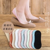 5 10 pairs of spring and summer boat socks womens cotton socks shallow mouth full invisible socks womens silicone non-slip socks cute tide