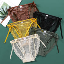 Sexy panties female lace crotch antibacterial girl lace charming girl transparent low waist hollow adult adult Korean version