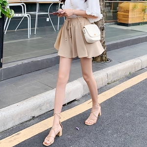 Chiffon Skirt short skirt women’s summer Korean version loose show thin high waist lotus leaf wide leg pants short skirt