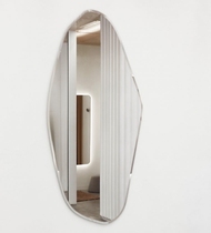 Set of wooden rooms designers simple and light luxury special-shaped ultra-white copper-free decoration full-length full-length mirror explosion-proof and mildew-proof