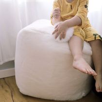 Set of wooden rooms Original design Cute lazy sofa sitting in the living room tatami removable and washable childrens rabbit hair stool