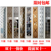 Custom art glass mirror background wall living room TV dining room frame decorative frame diamond mirror tea mirror