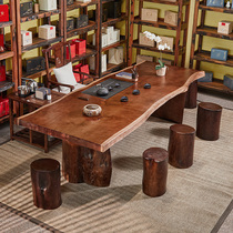 Solid wood coffee table tea table and chair combination new Chinese Zen tea table tea set one log office tea table