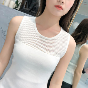 Ice silk suspender vest short sexy sleeveless T-shirt jacket