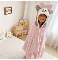 Baby bath towel cloak bathrobe with cap absorbent quick drying cartoon padded children warm autumn and winter baby blanket out