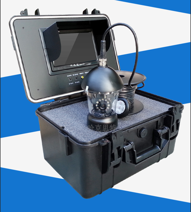 高清旋转监控水下摄像头机 钓鱼养殖深井搜救打捞 管孔海底成像仪