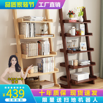 Shelf Living room Bedroom Small family Type Nordic solid wood bookshelf floor minimalist modern wall angle trapezoidal containing shelf