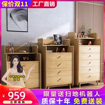 Solid wood chest chest chest modern simple Nordic style log storage cabinet Japanese rubber wood lockers chest chest